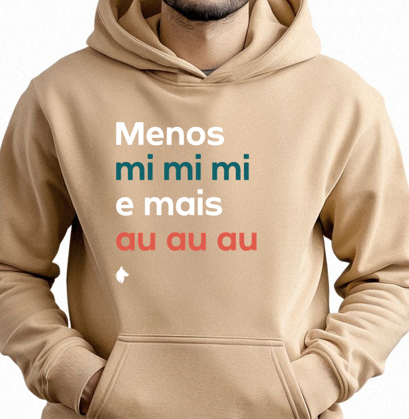 Moletom Capuz Adulto Lurdinha Menos mi mi mi e mais Au Au Au