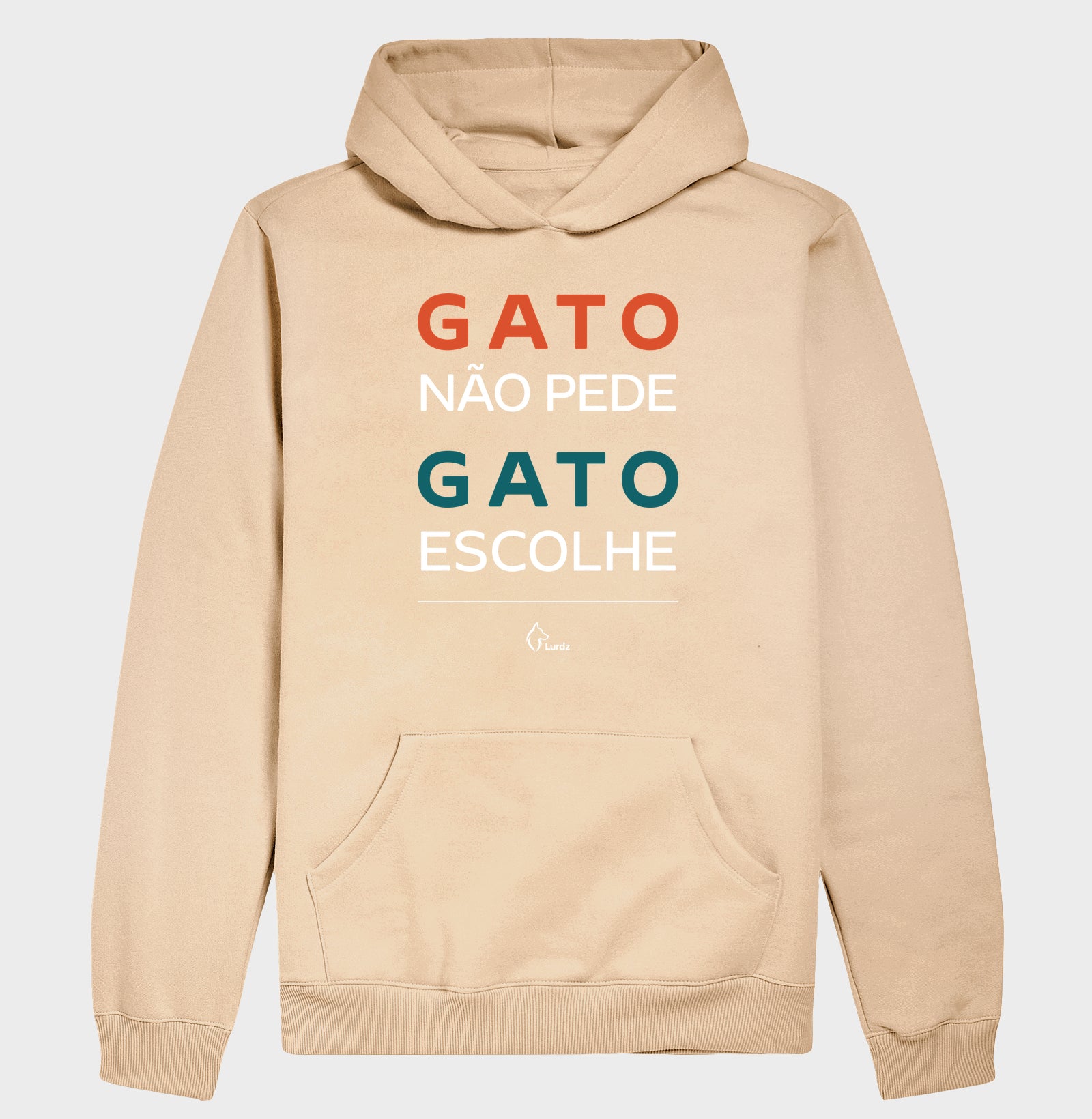 Moletom Capuz Adulto Lurdinha Gato não pede Gato Escolhe