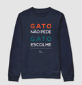 Moletom Gola Careca Adulto Lurdinha Gato não pede Gato Escolhe