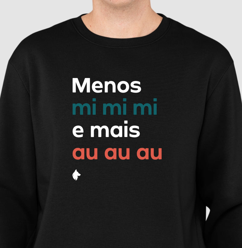 Moletom Gola Careca Adulto Lurdinha Menos mi mi mi e mais Au Au Au