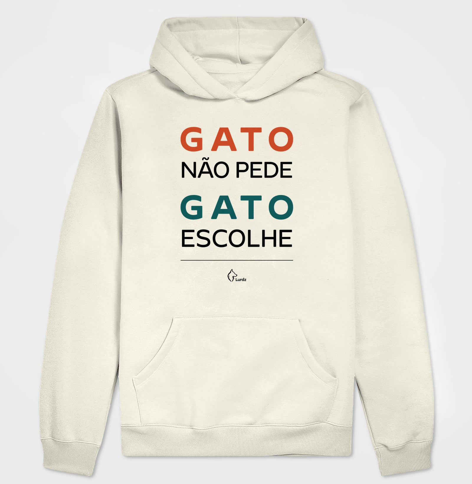 Moletom Capuz Adulto Lurdinha Gato não pede Gato Escolhe