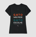 Camiseta Adulto Gato não pede Gato Escolhe